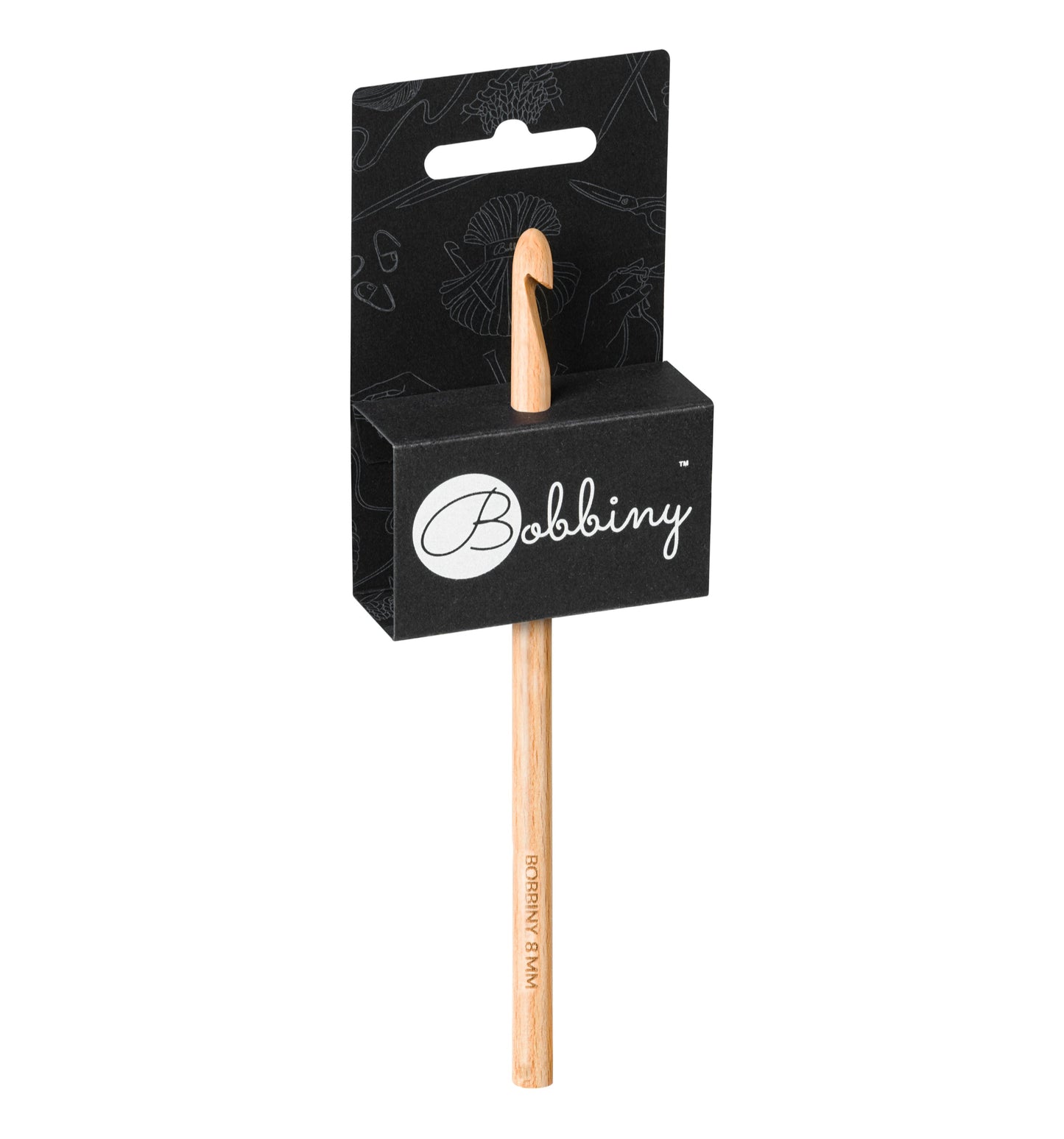 Häkelnadel Bobbiny aus Buchenholz