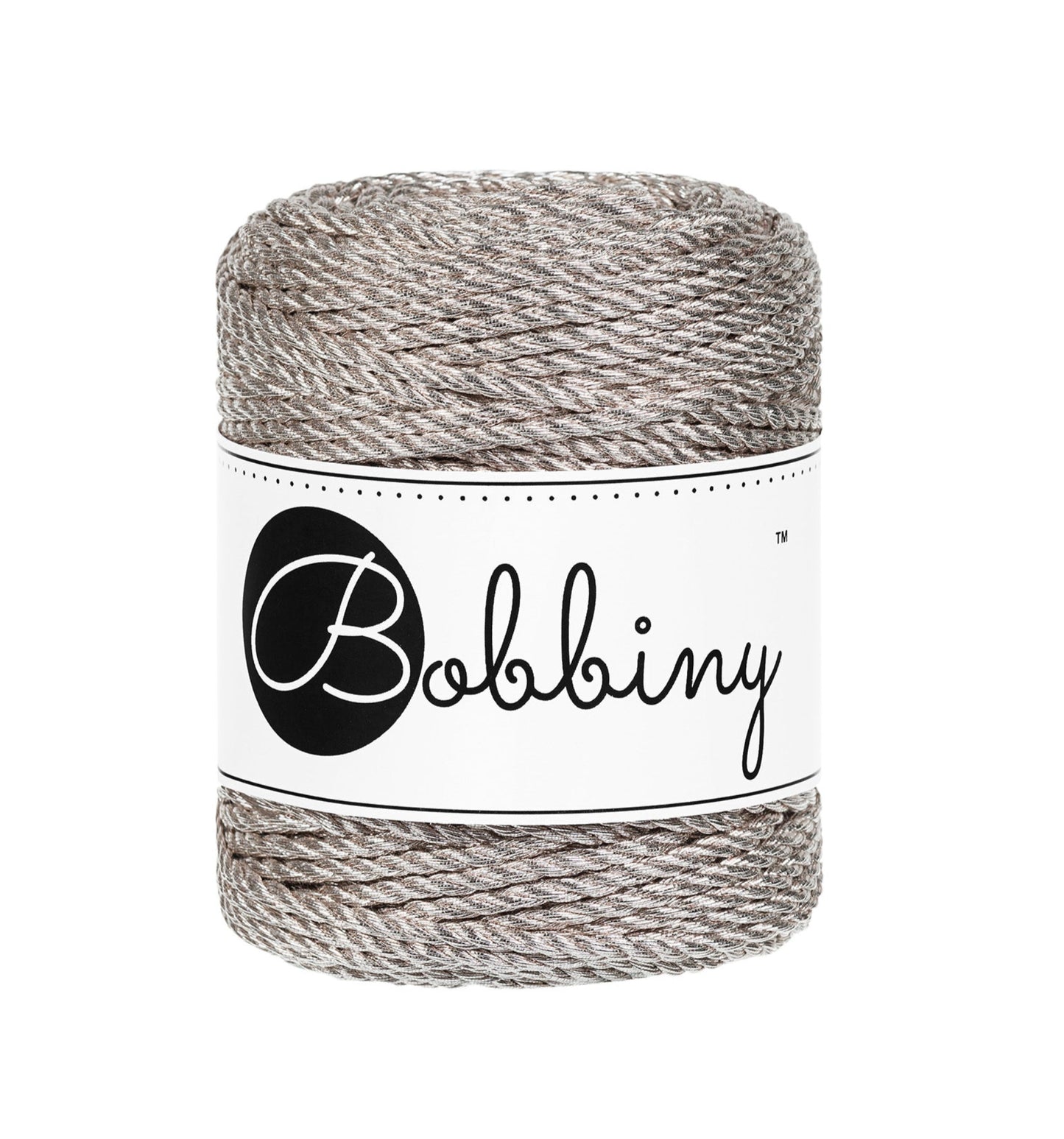 Makramee-Kordel 3Ply 3 mm - Metallic Platinium