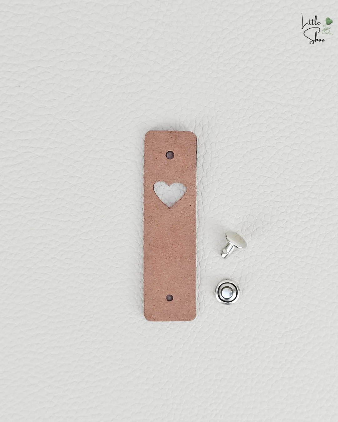 Klapplabel - Herz mit Niete