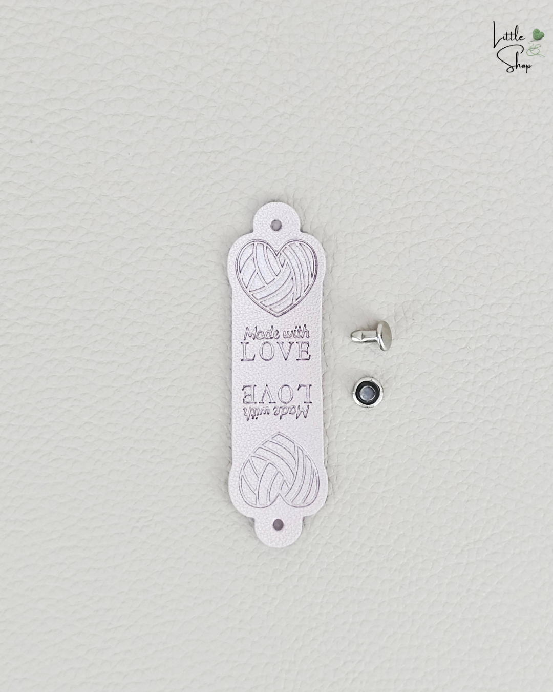 Klapplabel - Wollherz mit Niete