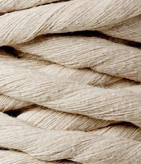 Makramee-Kordel gedreht 9 mm - Beige