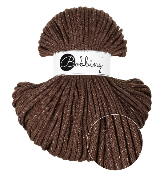 Bobbiny Premium 5 mm Flechtkordel Shiny Chocolate Brown.