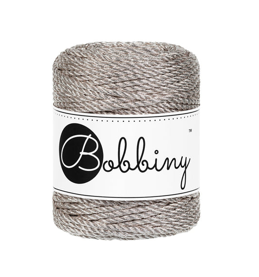 Makramee-Kordel 3Ply 3 mm - Metallic Platinium