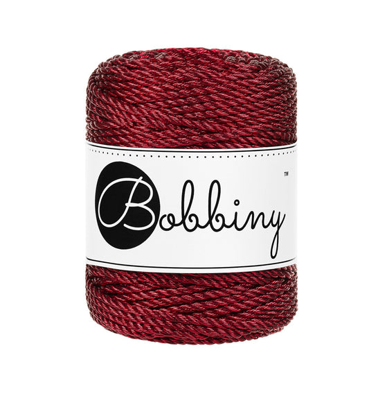 Makramee-Kordel 3Ply 3 mm - Metallic Red