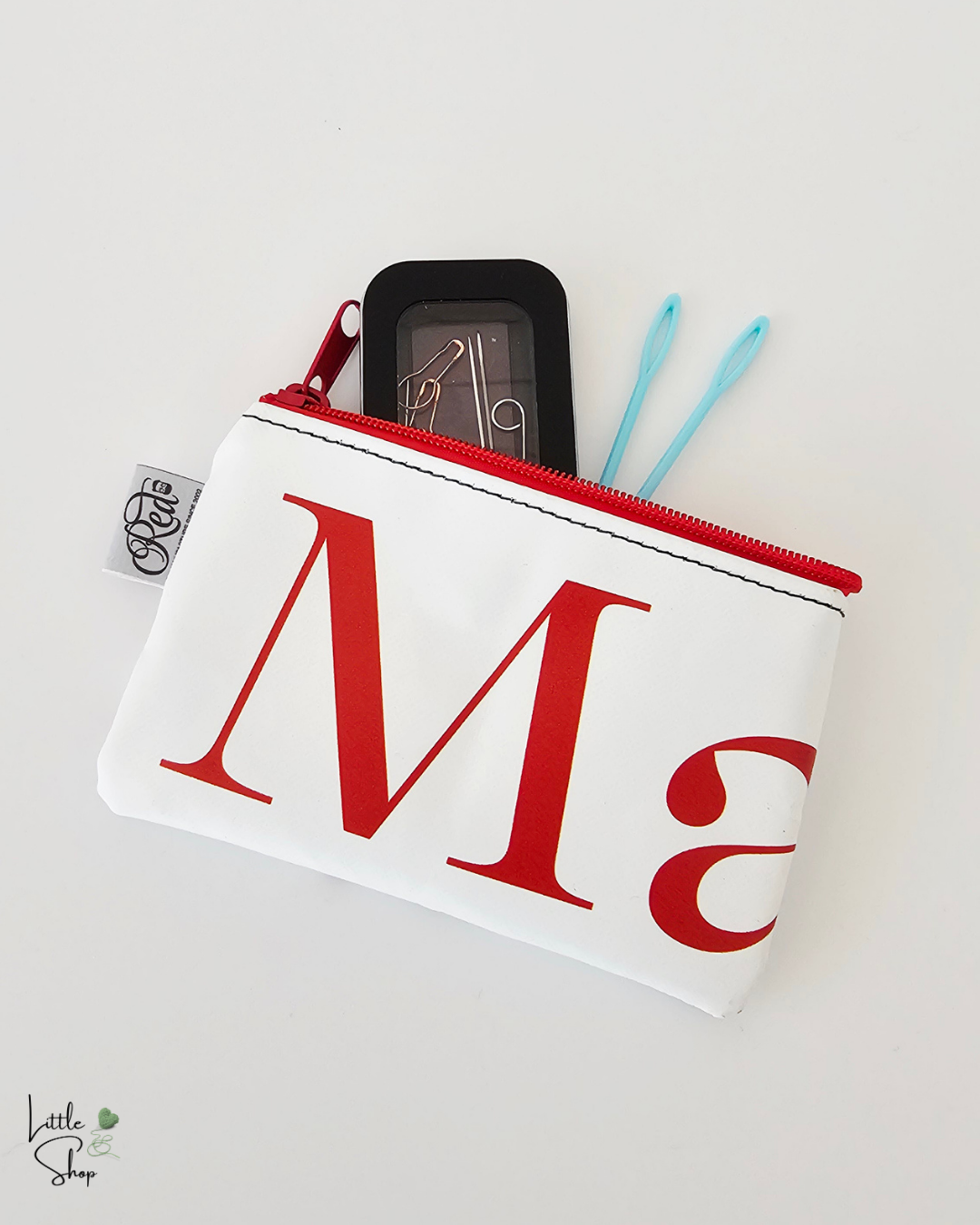 Red by Armin Roth - Etui flach für Nähnadeln und Zubehör weiss-rot