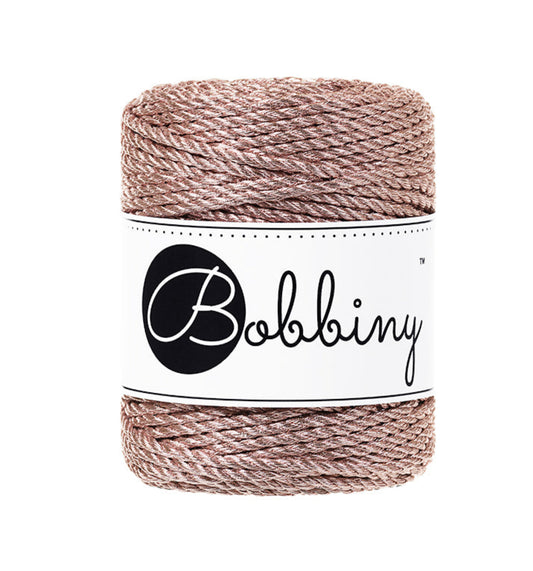 Makramee-Kordel 3Ply 3 mm - Metallic Rose Gold